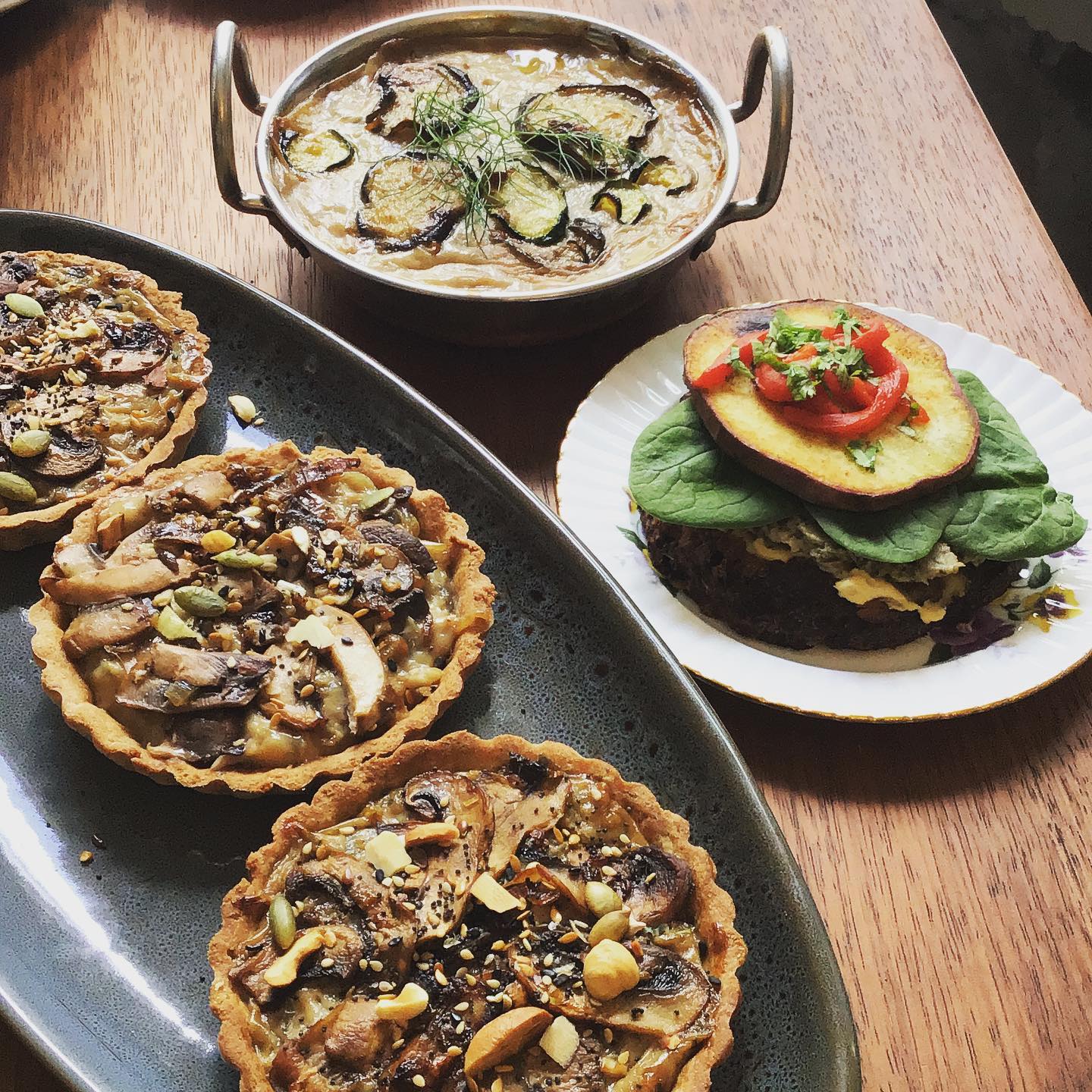 A range of delicious vegan dishes