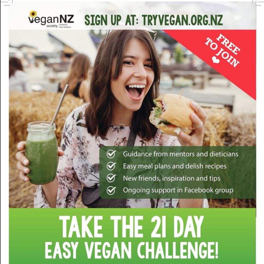 21 day vegan challenge hosted by Vegan NZ